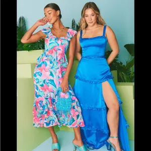 Show Me Your Mumu Reese Ruffle Midi Dress, Small, NWT thumbnail 5