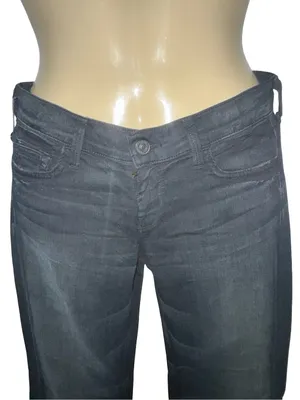 Y2K 7 For All Mankind Dark Black Wide-Leg Flare Jeans NWT thumbnail 2