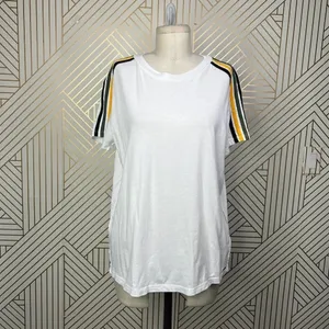 n:Philanthropy Verbena Stripe Shoulder T-Shirt in White Size US‎ Medium thumbnail 3