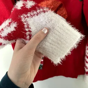 Celebrate Together‎ Meowy Christmas cat design red white knit sweater size L thumbnail 5