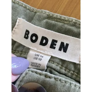Boden Cargo Trousers Pants Size 10‎ Olive Green Patch Pockets High Waist thumbnail 4