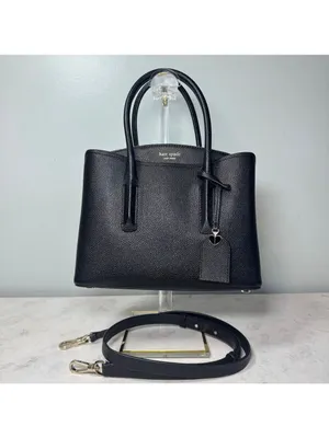 Kate Spade Black Leather Margaux Satchel Tote with Crossbody Strap thumbnail 3