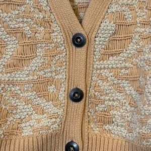 Free People Beige and Cream Knit Vest Geometric Pattern Sweater thumbnail 13