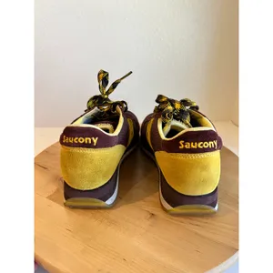 Saucony Jazz Maroon & Yellow Suede Leather Lace Up Sneakers Women's Size 8 thumbnail 3