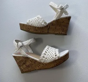 Jellypop Gabrielle Women Cork Wedge Heel Sandals 8.5M White Comfort Fit BohoChic thumbnail 4