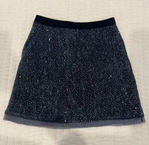 Free People Navy Blue Sequin Mini Skirt thumbnail 1