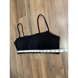 INGIA Black Bandeau Bikini Top XL‎ Stretch Minimal Swim Bralette Strap thumbnail 4