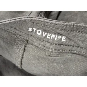 American Eagle Green Stovepipe Canvas Cuffed Straight Leg Pants Women's 2R thumbnail 5