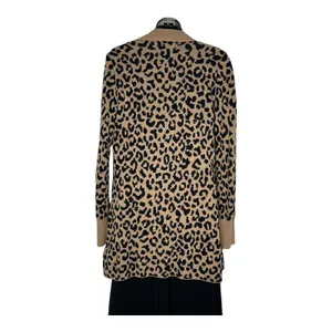KAISLEY Leopard Print‎ Cardigan Duster Size Small Tan Brown Black thumbnail 5