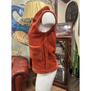Women's Unbranded Vest Orange Faux Shearling thumbnail 3