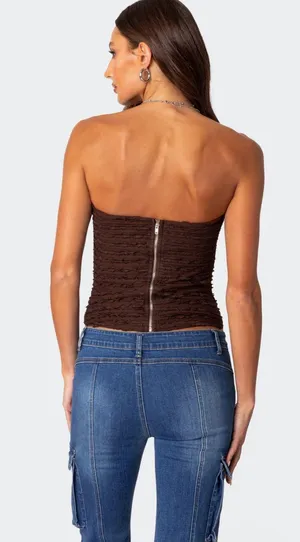 Edikted Ruffled Corset Top thumbnail 2