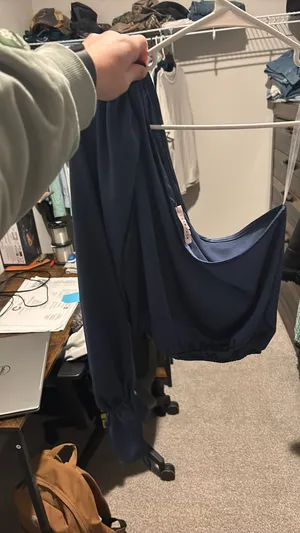 Blue one shoulder long sleeve top thumbnail 4