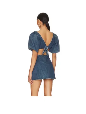 Show Me Your Mumu City Cut Out Denim Mini Dress Womens‎ Size XXL thumbnail 3