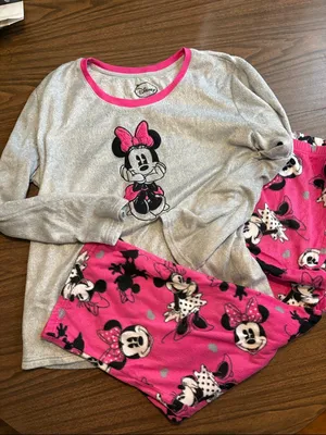 Disney 2X Minnie Mouse Gray Top and Matching Pants Pajama Set thumbnail 1