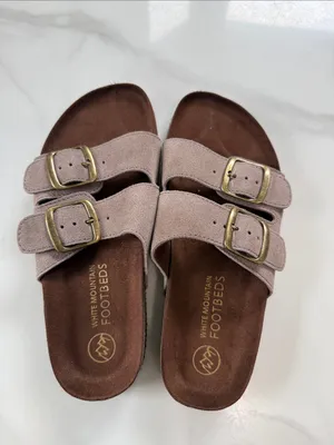 White Mountain Women's Light Taupe Double-Buckle Slide Sandals thumbnail 2
