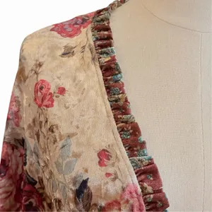 Easel Boho Fairy Velvet Tiered Floral Kimono Jacket Size S Cottage Whimsigoth thumbnail 3