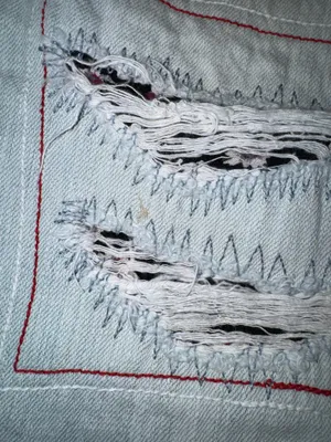 American Eagle Button Fly Patchwork Tomgirl Jeans Size 14 thumbnail 4