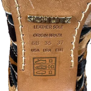 Schutz Ashley Animal Print Calf Hair Stiletto Espadrille Heels Women's 6 B thumbnail 4