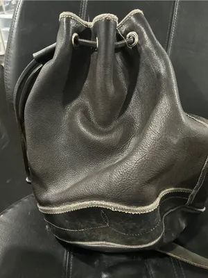 Vintage Rugby Black Leather Drawstring Bucket Bag North America thumbnail 7