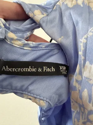 Abercrombie A&F Giselle Pleated Blue Cutout Dress XSP thumbnail 11