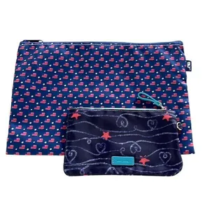 Set Of 2 Vera Bradley Vineyard Vines Womens Cosmetic Pouch Clutch Blue Red‎ thumbnail 2