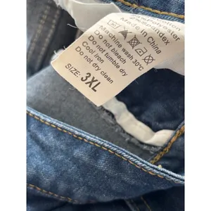 Floral Applique Lace Trim Straight Leg Denim Jeans Blue 3XL Boho‎ Stretch thumbnail 4