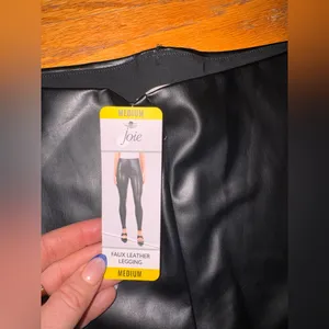 ⭐️Joie Black Faux Leather Leggings thumbnail 3