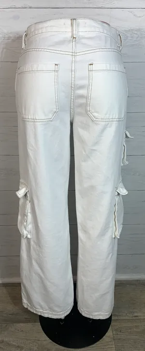 PacSun 90's baggy cargo jeans size 28 ivory womens thumbnail 4
