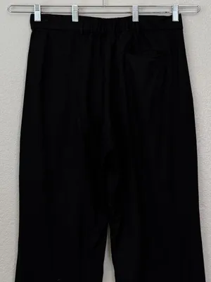 Old Navy Linen Blend Black Taylor Wide Leg Trouser Pants, Sz Large thumbnail 7