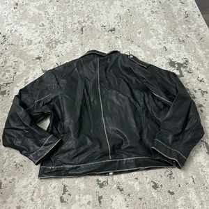 Black Faux Leather Moto Jacket | Zip Details | Size 8 thumbnail 2