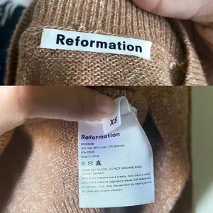 Reformation Sweater Elle Ribbed‎ Marled Mock-Neck Yak Winter Toffee XS GUC thumbnail 2