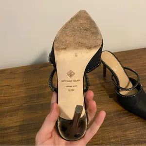 Antonio Melani Black Pointed Toe Heels size 8.5 thumbnail 4
