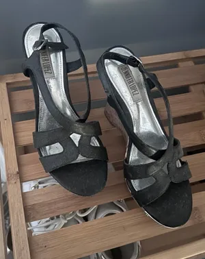 Jennifer Lopez Charcoal Wedge Sandals thumbnail 1