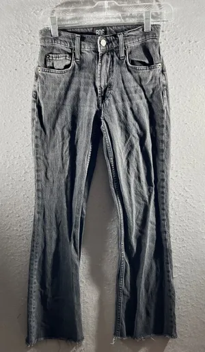 1240 | BDG 90s Bootcut‎ High Waisted Raw Hem Grunge Jeans Washed Black Women 24 thumbnail 1