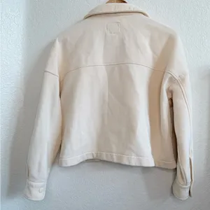 Abercrombie & Fitch Button Down Jacket Sweater Size Large Ivory Cream thumbnail 6