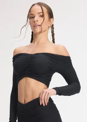 Savage X Fenty Softcore Modal Ruched Crop Top Size Medium NEW thumbnail 1