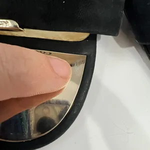 Coach Hampton Black Leather Heels Gold Buckle Detail ankle strap US Size 9.5B thumbnail 7