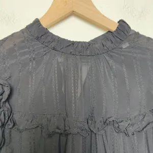 Veronica Beard Women SILK Top Blouse 4 Black‎ Ruffle Royalcore Cottage thumbnail 3