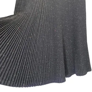 Vintage 60s Campus Casuals Wool Pleated Midi Skirt Black Confetti Fleck Size XS thumbnail 9