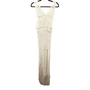 ANTHROPOLOGIE Crochet‎ Fringe Beaded Tunic NWT One Size thumbnail 4