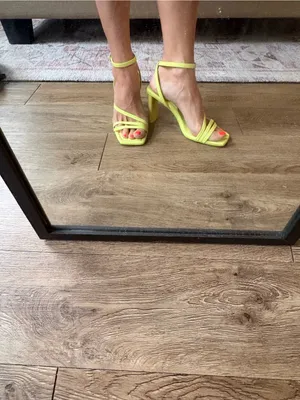 ALDO Lime Green Strappy Square-Toe Sandals thumbnail 5