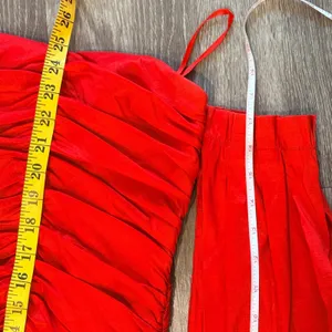 Bardot Marissa Mini Dress Red Ruched Taffeta Off Shoulder Balloon Sleeve XS NEW thumbnail 10