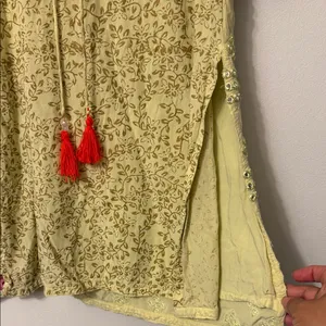 Embroidered Floral Dress with Puff Sleeves thumbnail 3