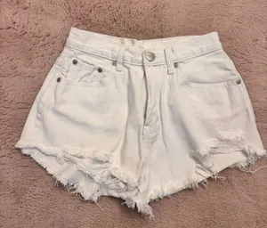 superdown White denim shorts thumbnail 1