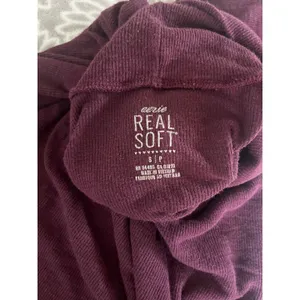 Aerie Real Soft Ribbed Turtleneck Tee Small Burgundy Maroon Preppy Minimalist thumbnail 2