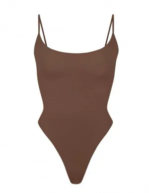 Skims Nwot Fits Everybody Cami Thong Bodysuit Brown Xs thumbnail 2