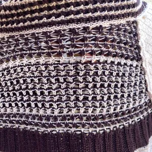 Free People Oversized Crochet Detailing Top Thermal Waffle Knit Mock Neck Size S thumbnail 4