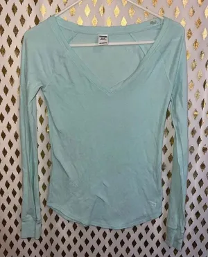 Victoria’s Secret PINK long sleeve thermal blue size XS thumbnail 1