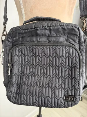Black Quilted Crossbody Messenger Bag for Women thumbnail 2