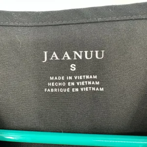Jaanuu Size Small Short Sleeve Scrub Top Shirt‎ Black Pockets Zip V Neck Fitted thumbnail 6